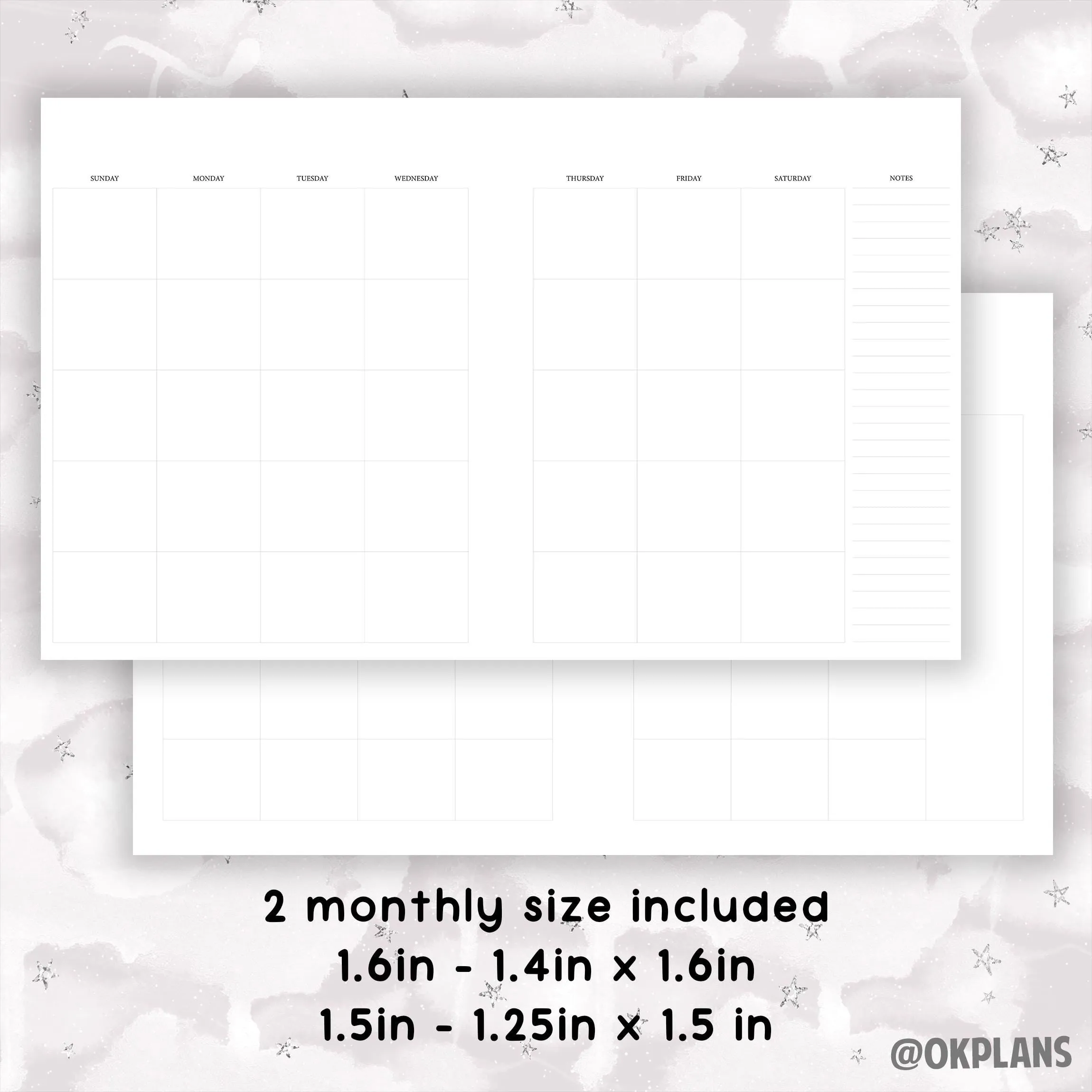 A5Wide Horizontal Planner // Digital Download // Writing Paper, Study Note Template, Lecture Notes Taking