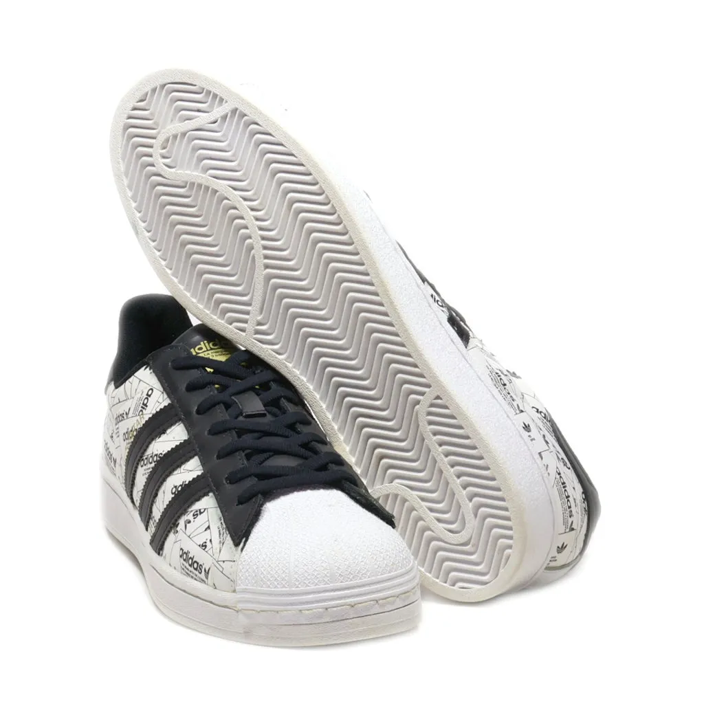 Adidas Superstar Low-Top Sneakers Pu Leather White Colour For Men