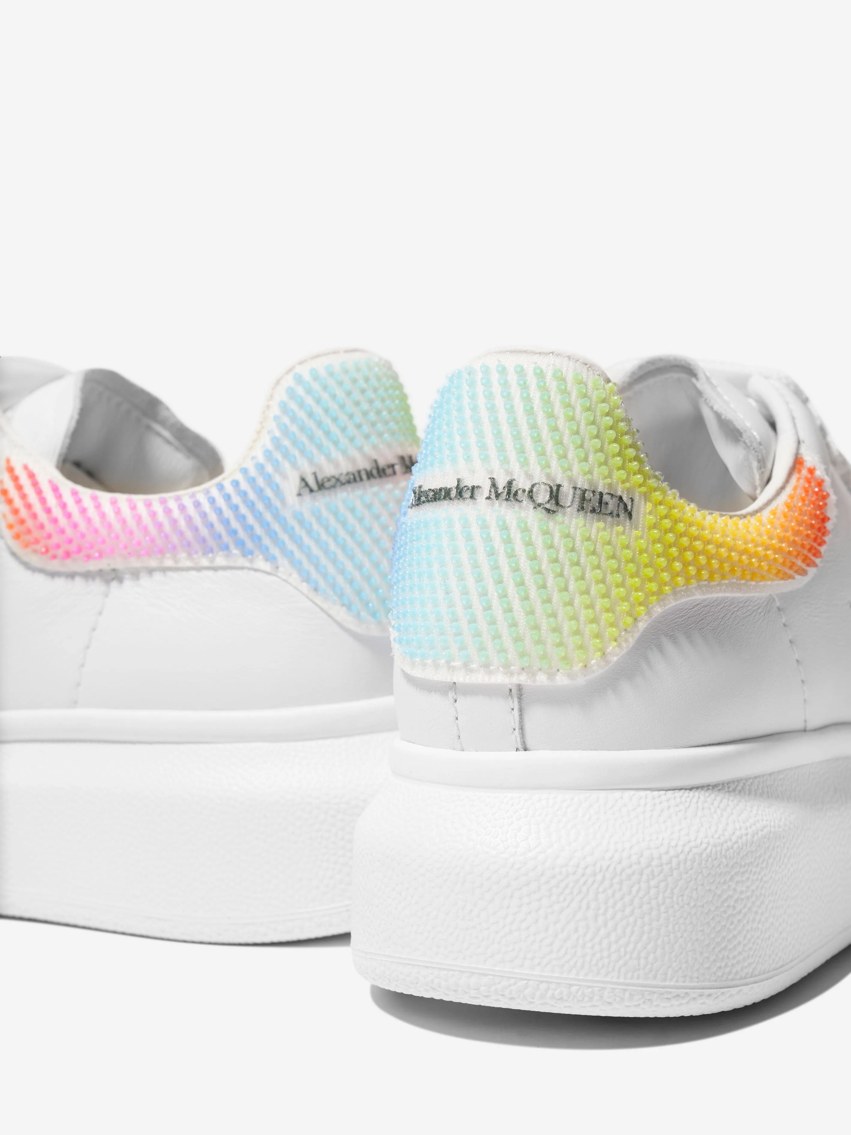 Alexander McQueen Girls Leather Pixel Rainbow Chunky Trainers