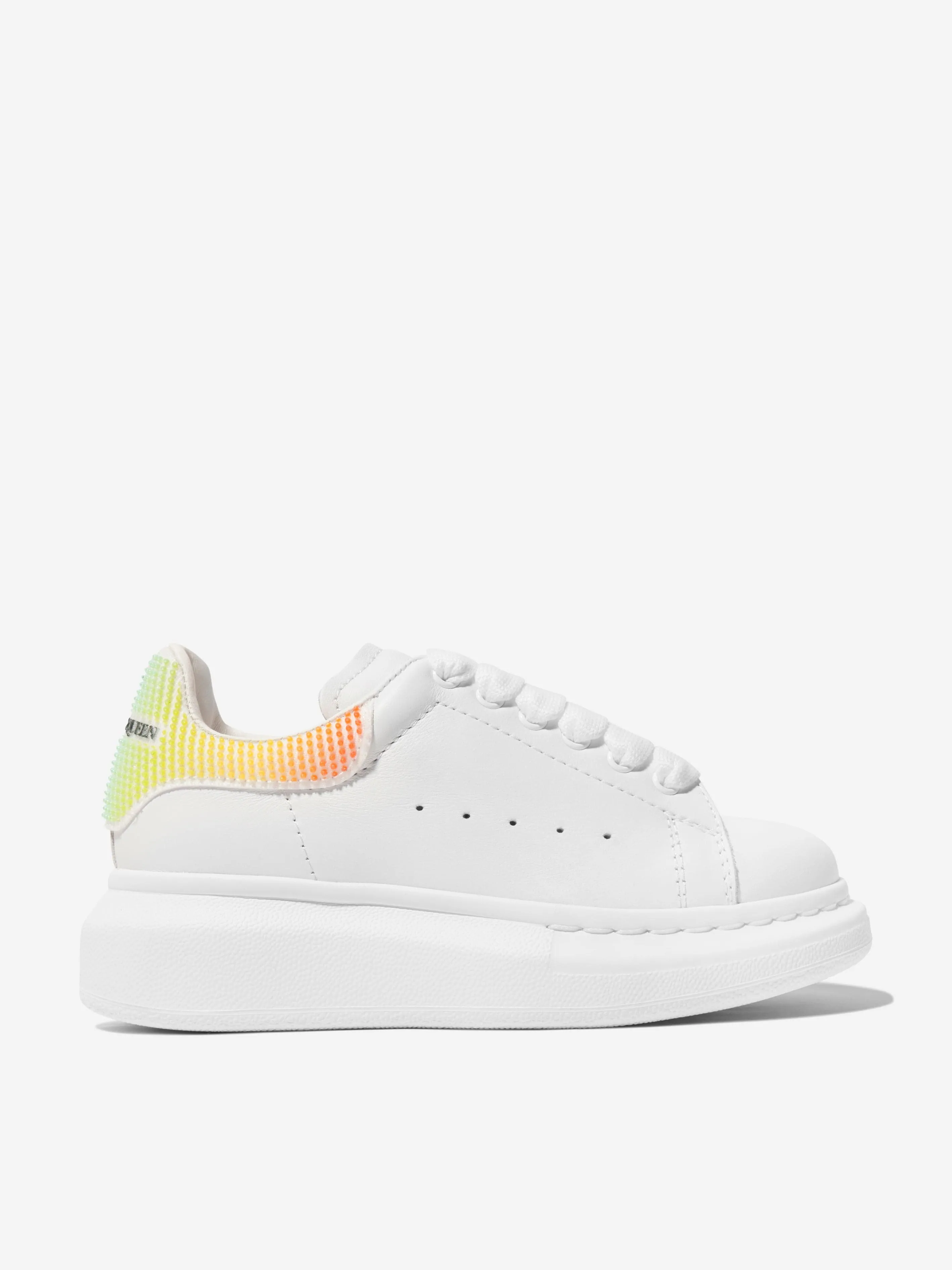 Alexander McQueen Girls Leather Pixel Rainbow Chunky Trainers