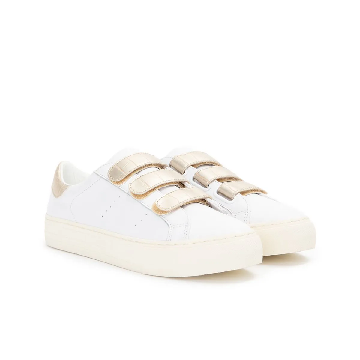 Arcade Straps White Gold Sneakers