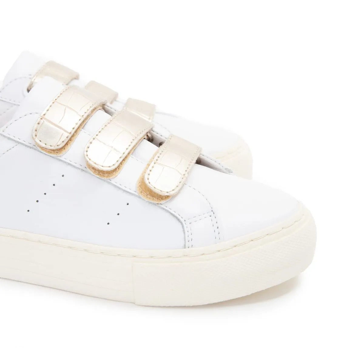 Arcade Straps White Gold Sneakers