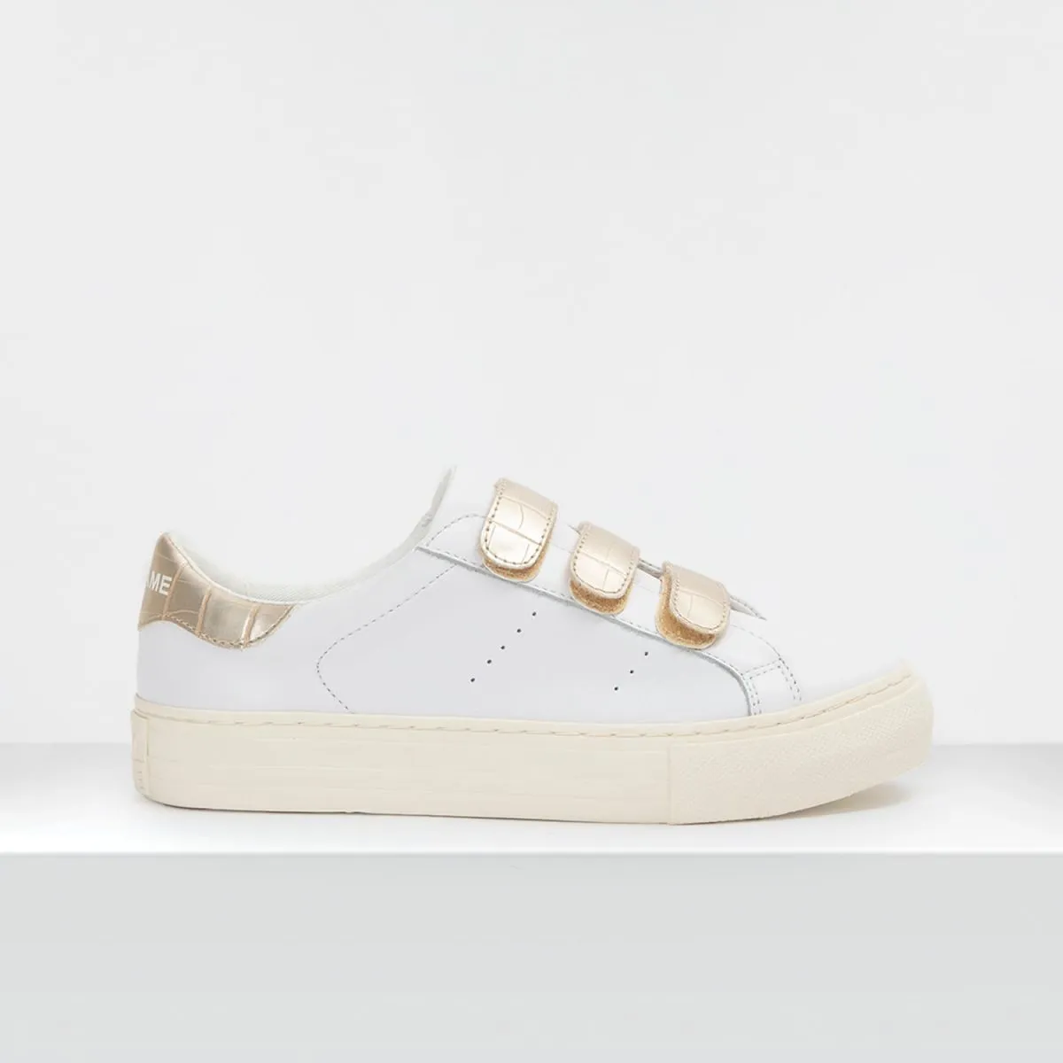 Arcade Straps White Gold Sneakers