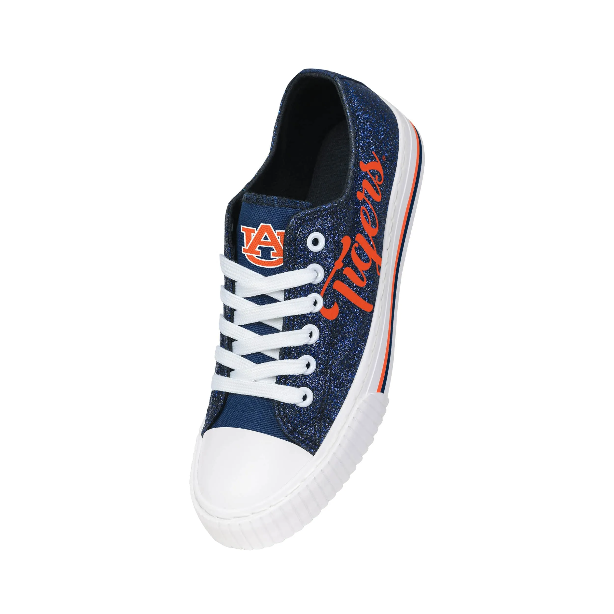 Auburn Tigers NCAA Womens Color Glitter Low Top Canvas Shoes