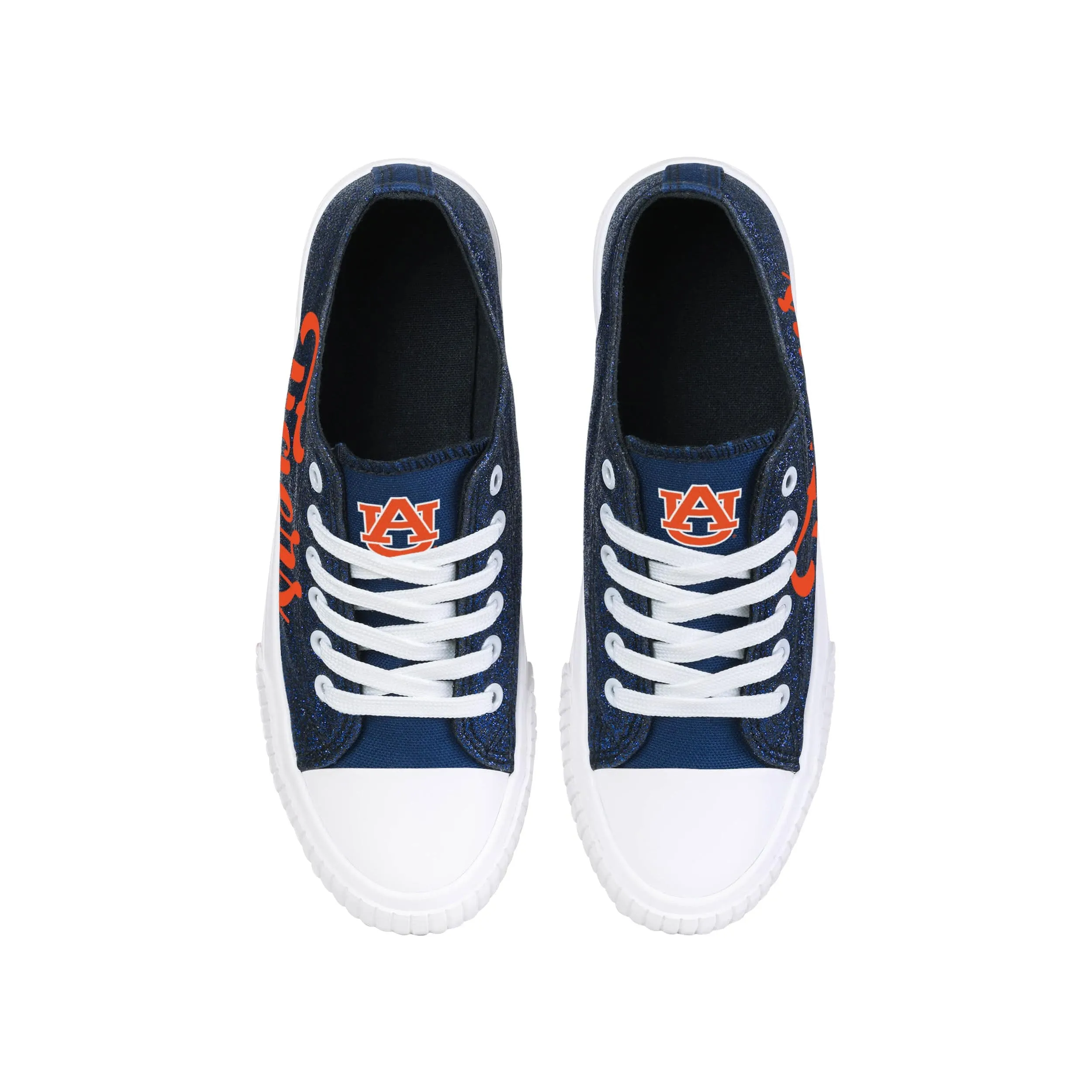 Auburn Tigers NCAA Womens Color Glitter Low Top Canvas Shoes