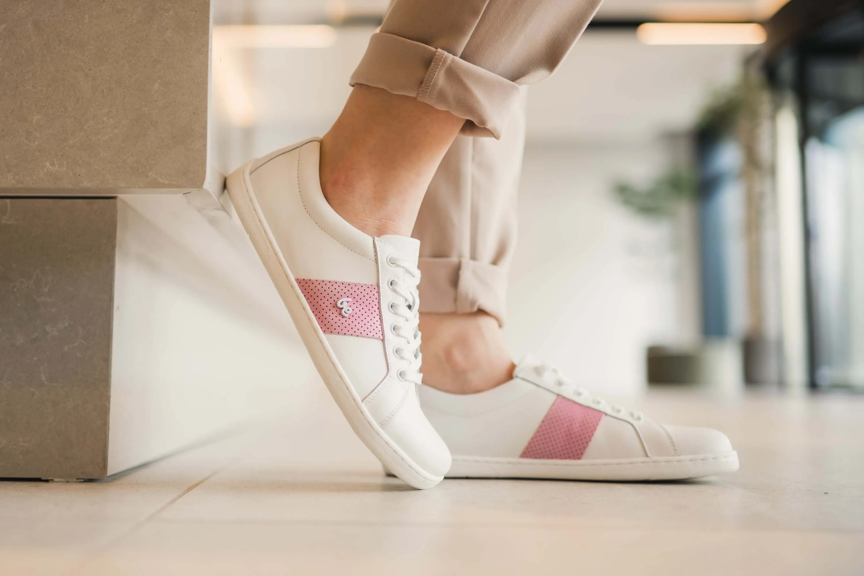 Barefoot Sneakers Be Lenka Elite - White & Pink