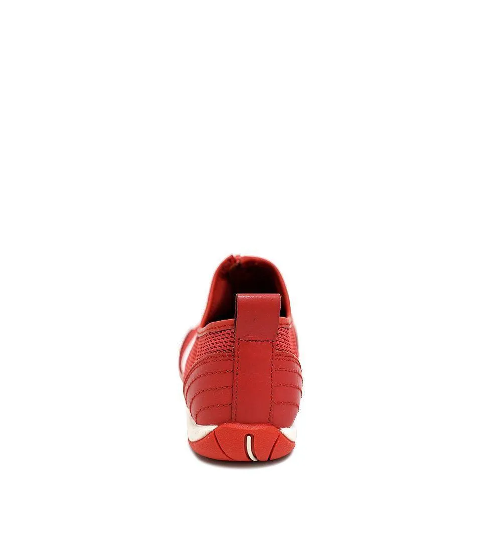 Barrado Red Fabric Sneakers