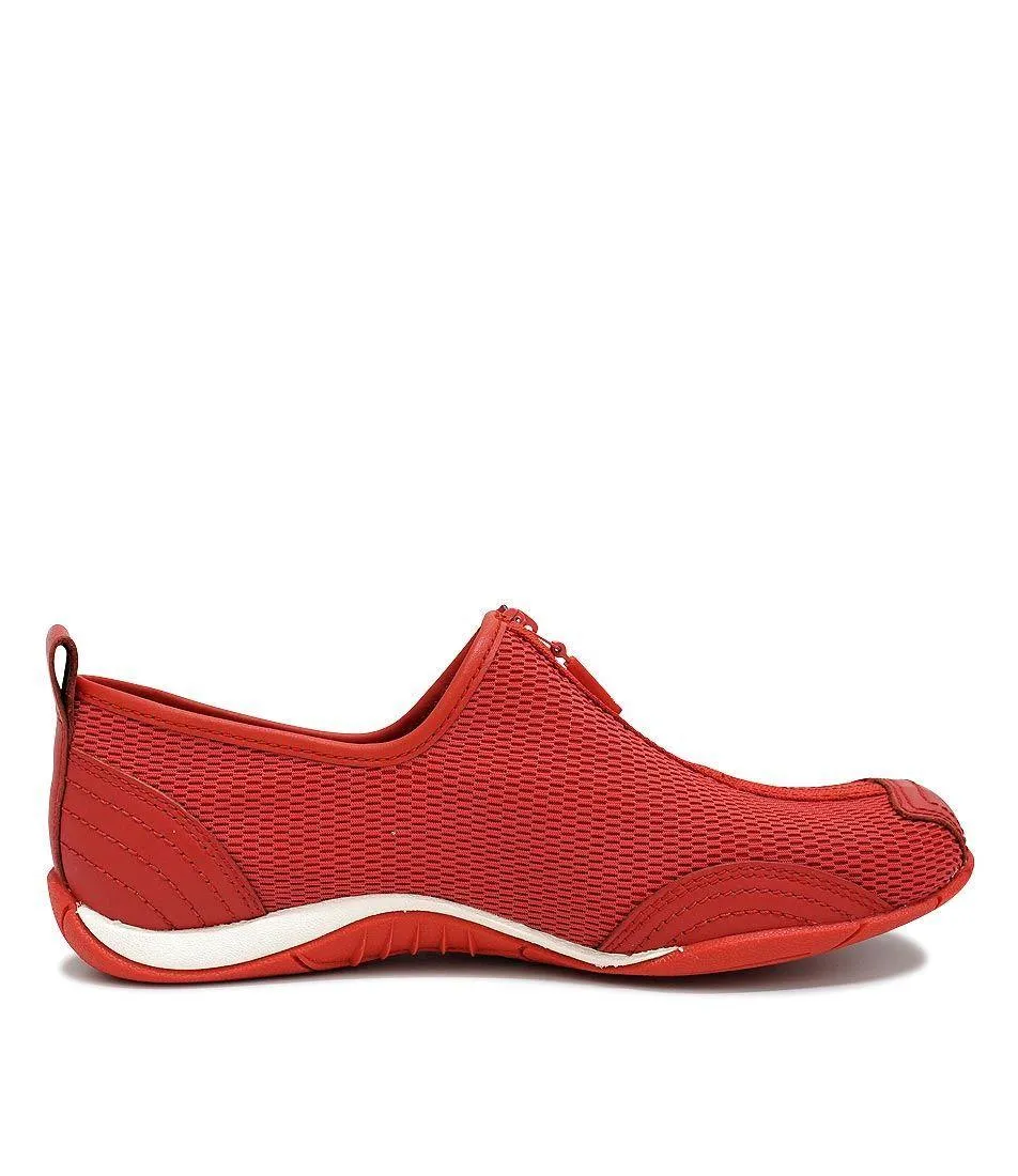 Barrado Red Fabric Sneakers