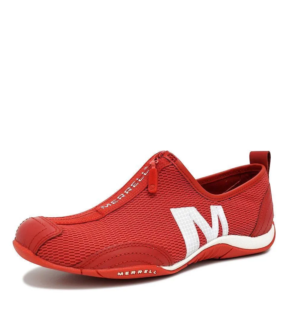 Barrado Red Fabric Sneakers