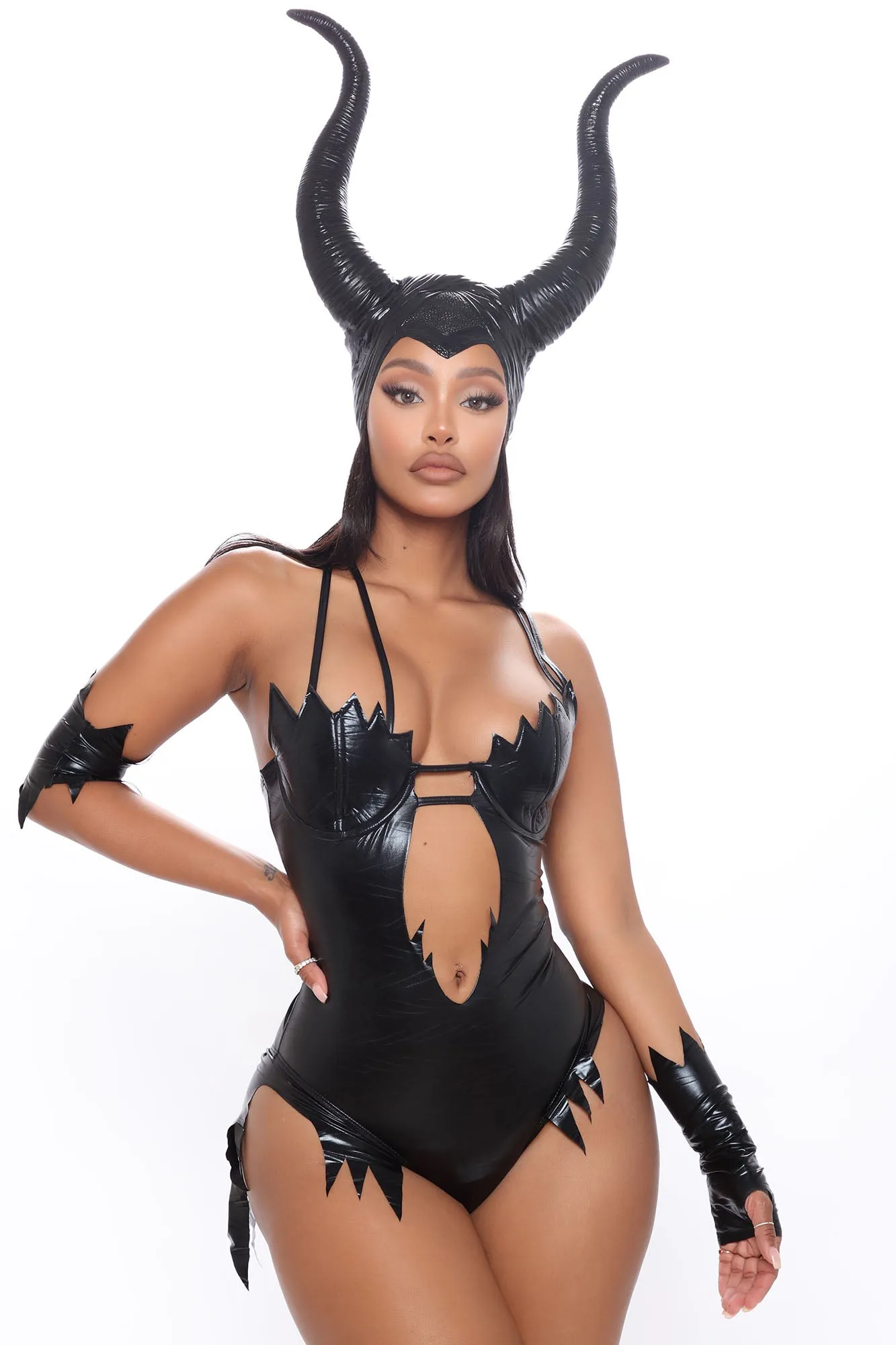 Beasty Queen Of Evil 3 Piece Costume Set - Black