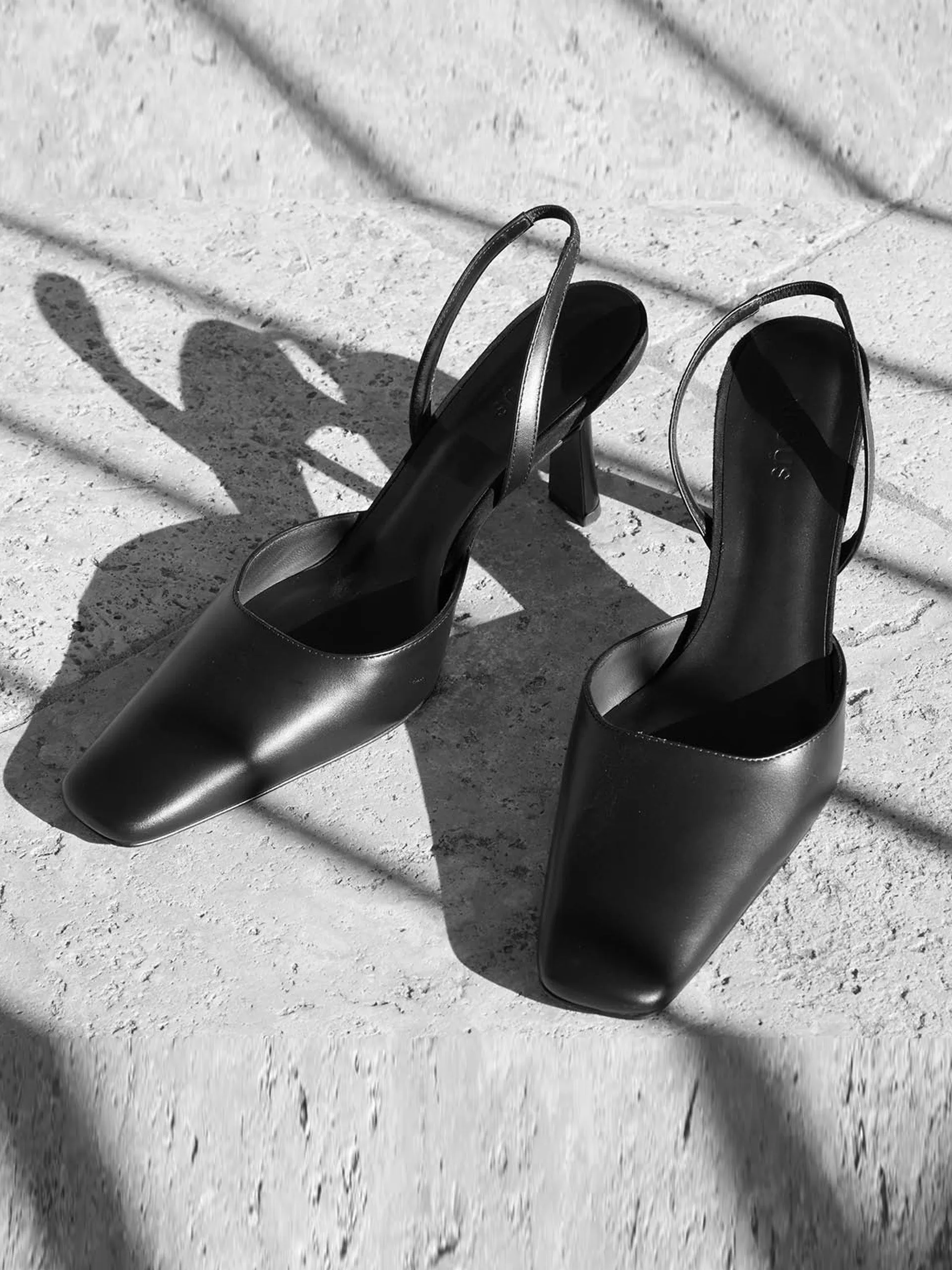 Black Dracu sling-back pumps