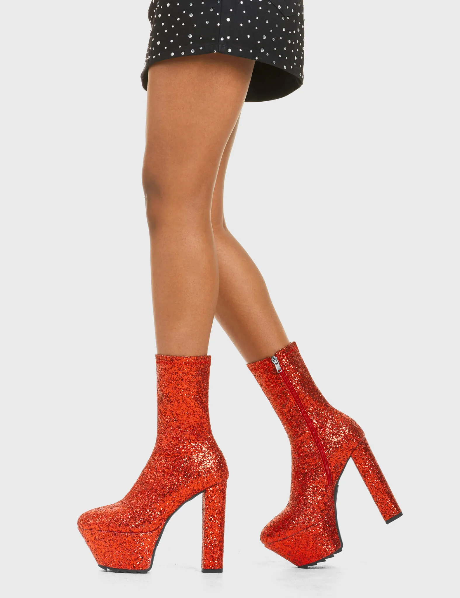 Bling Platform Ankle Boots