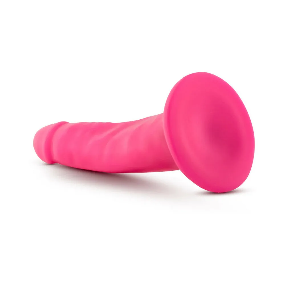 Blush Neo 6 in. Dual Density Dildo with Suction Cup Neon Pink