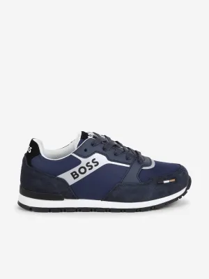 BOSS Boys Retro Runner Trainers in Blue