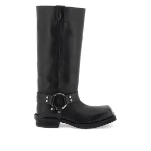 Bottes Acne Studios Leather Biker Boots In - Noir - Femme