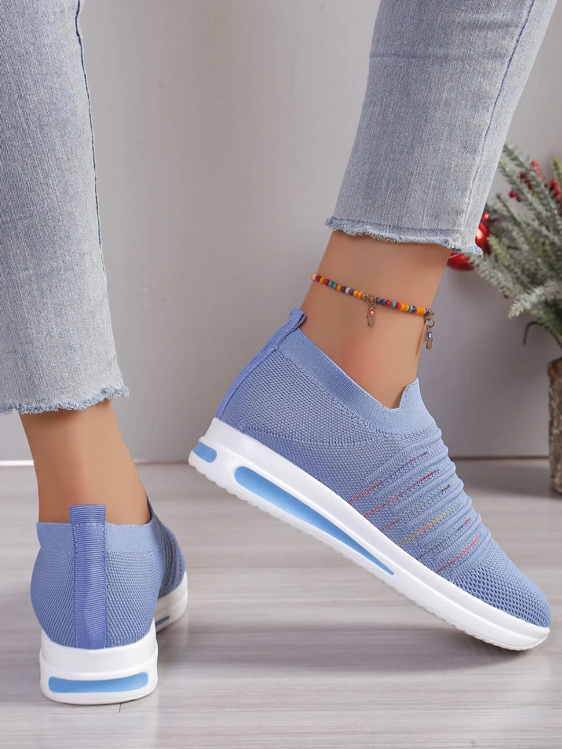 Breathable Mesh Wedge Sneakers