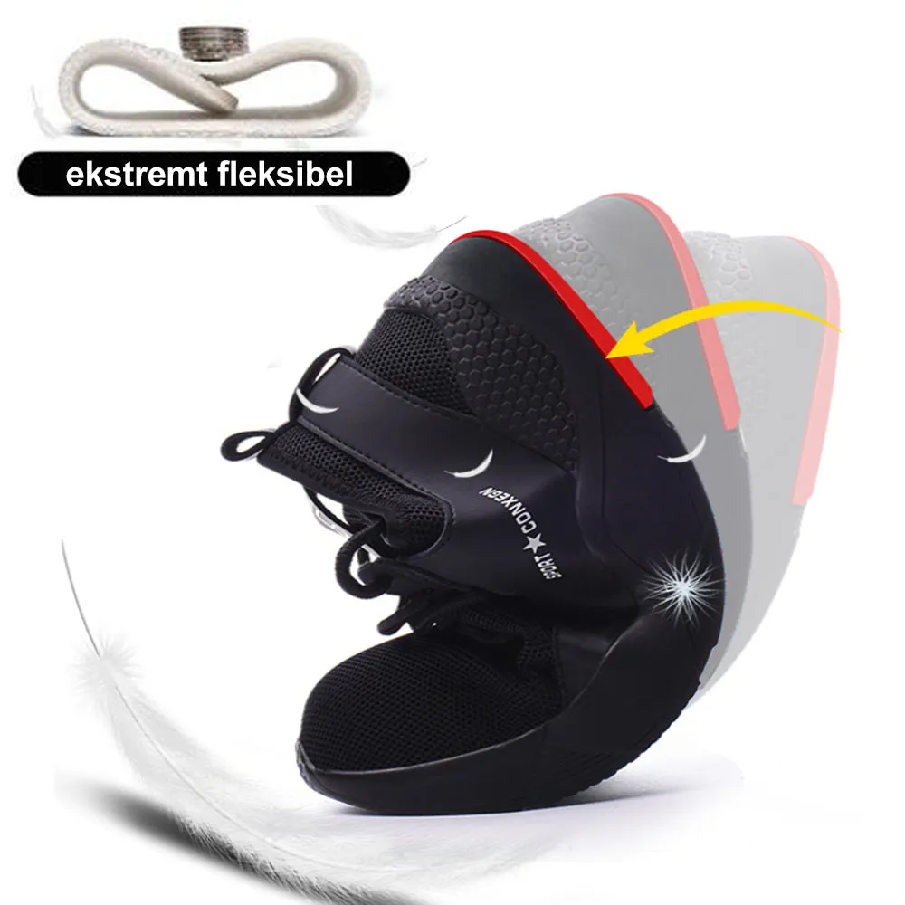 Breathable safety shoes with deodorant - mesh material