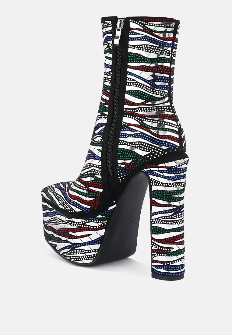 Cartier Pattern Embellishment Platform Boots