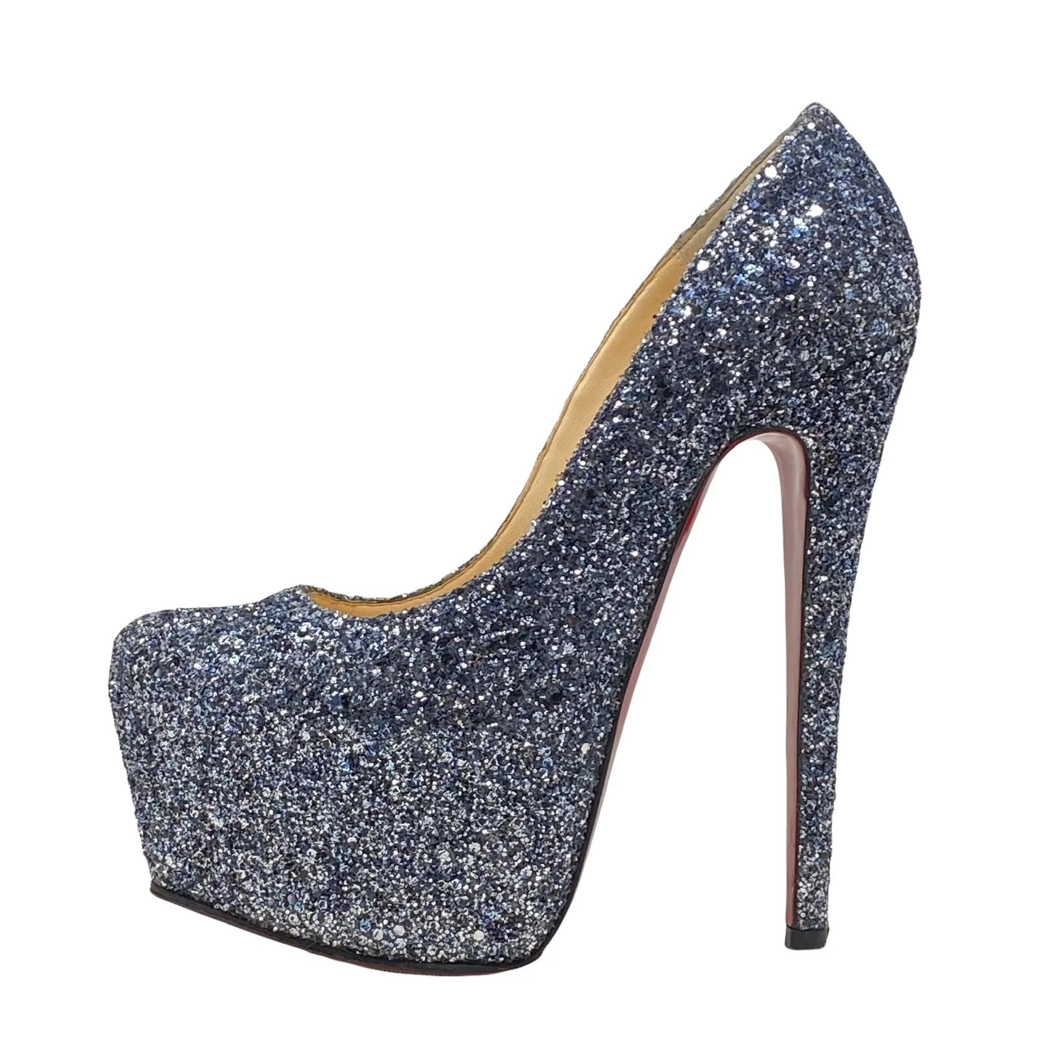 Christian Louboutin Blue Glitter Daffodile Pumps 35.5