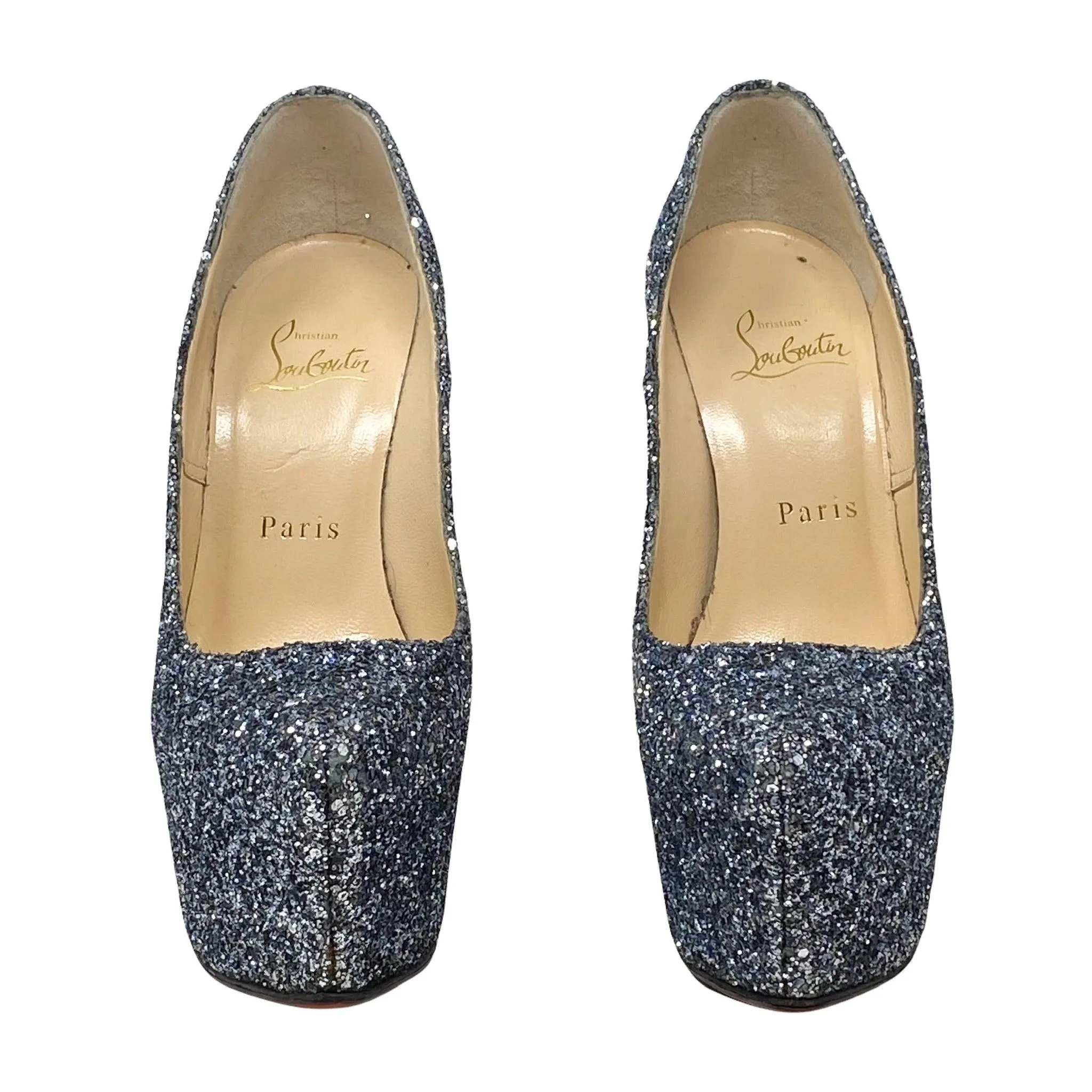 Christian Louboutin Blue Glitter Daffodile Pumps 35.5