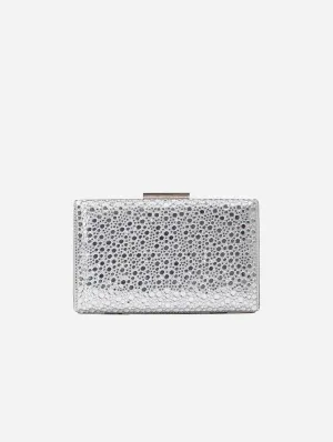 Clara Vegan Sequin Clutch | Silver