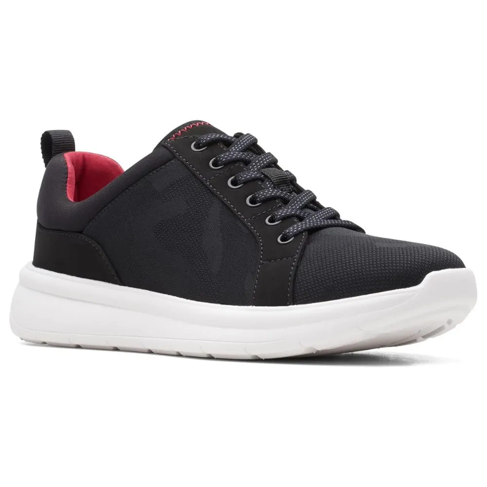 Clarks Ezera Lace Black Knit Sneaker (Women's)