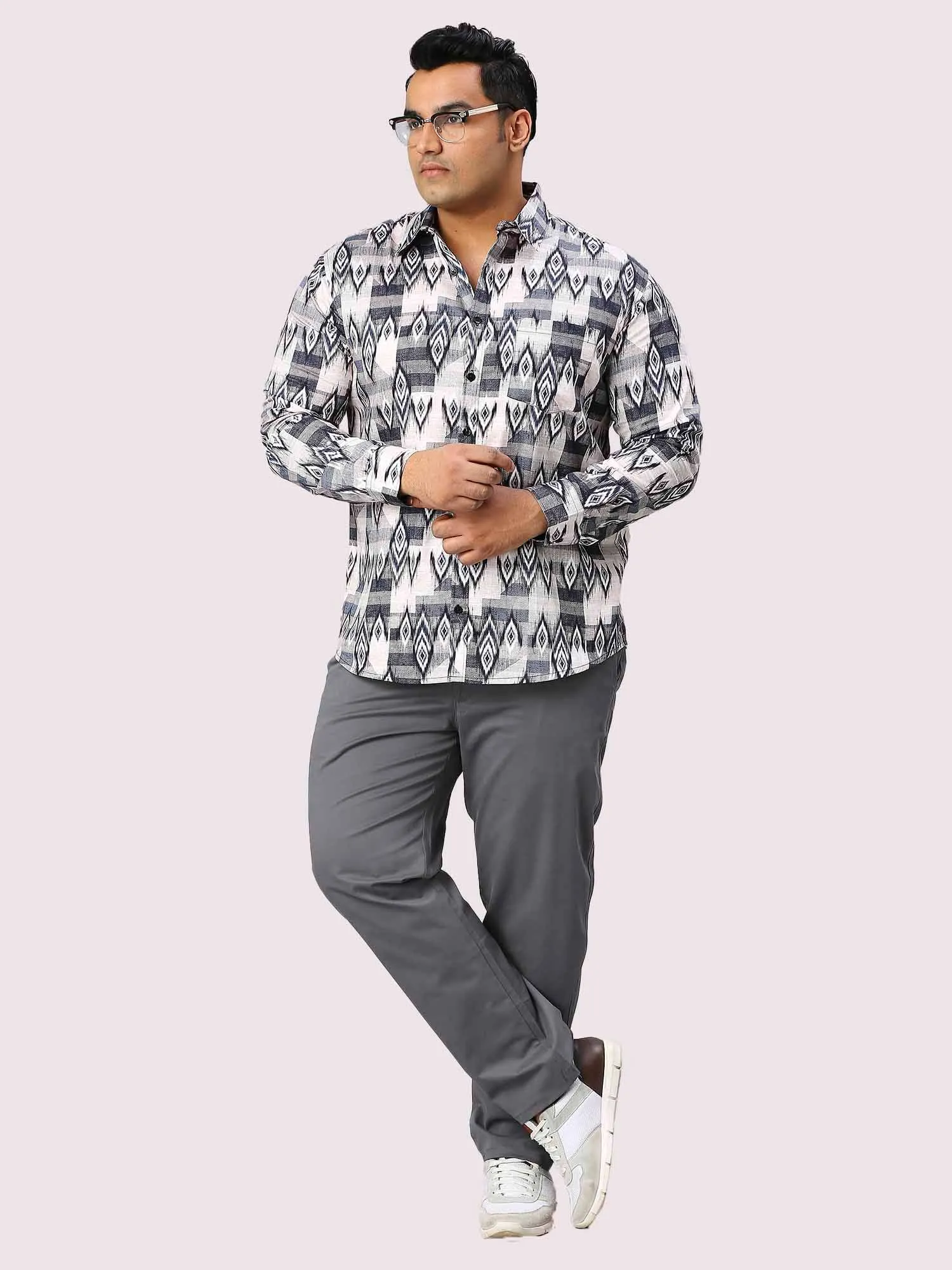 Comet Digital Printed Shirt Full Sleeve Men's Plus Size