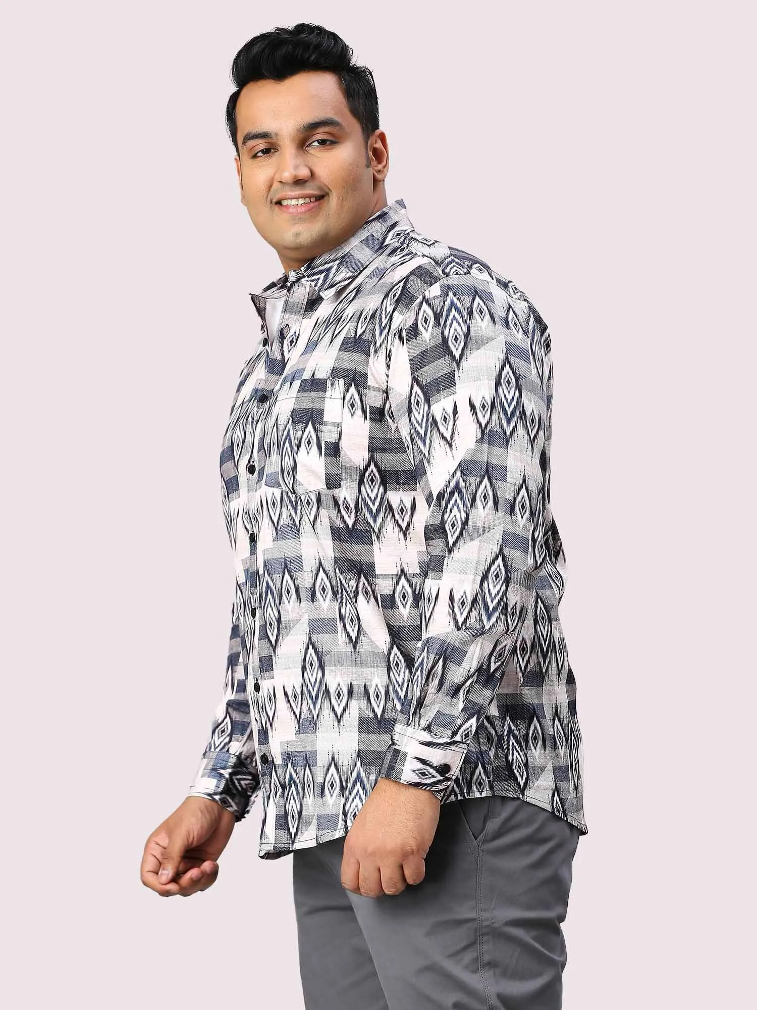 Comet Digital Printed Shirt Full Sleeve Men's Plus Size