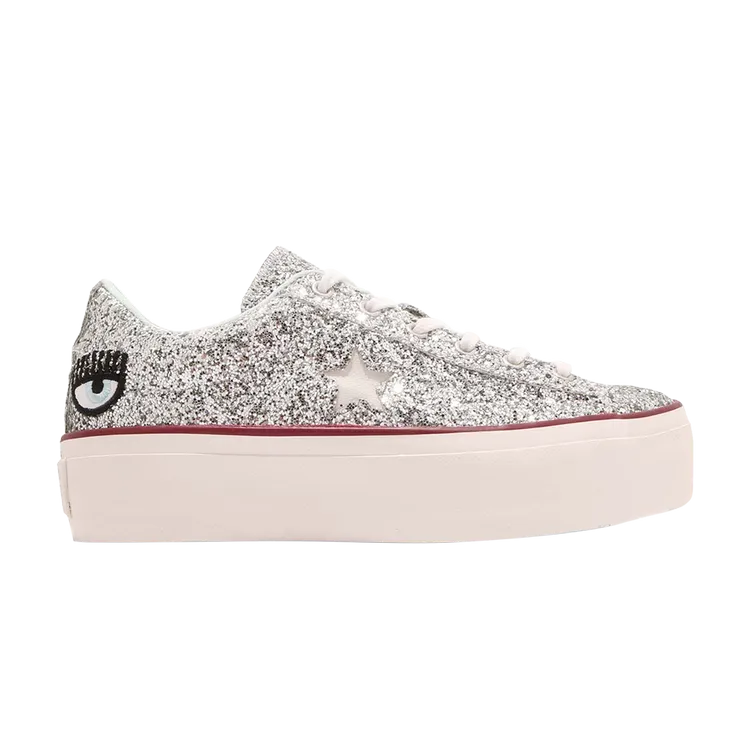 Converse Chiara Ferragni x Wmns One Star Platform Ox 'Glitter' Sneakers, Silver