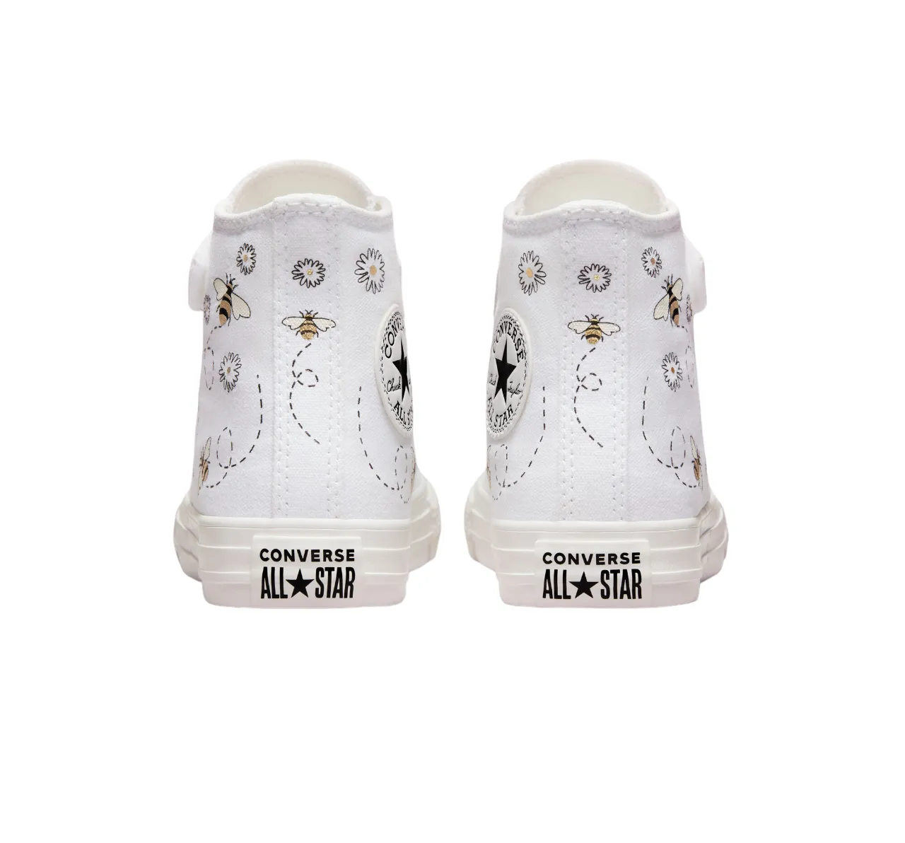 Converse Chuck Taylor All Star Easy-On Bees scarpa in tela alta A01619C white-black-yellow