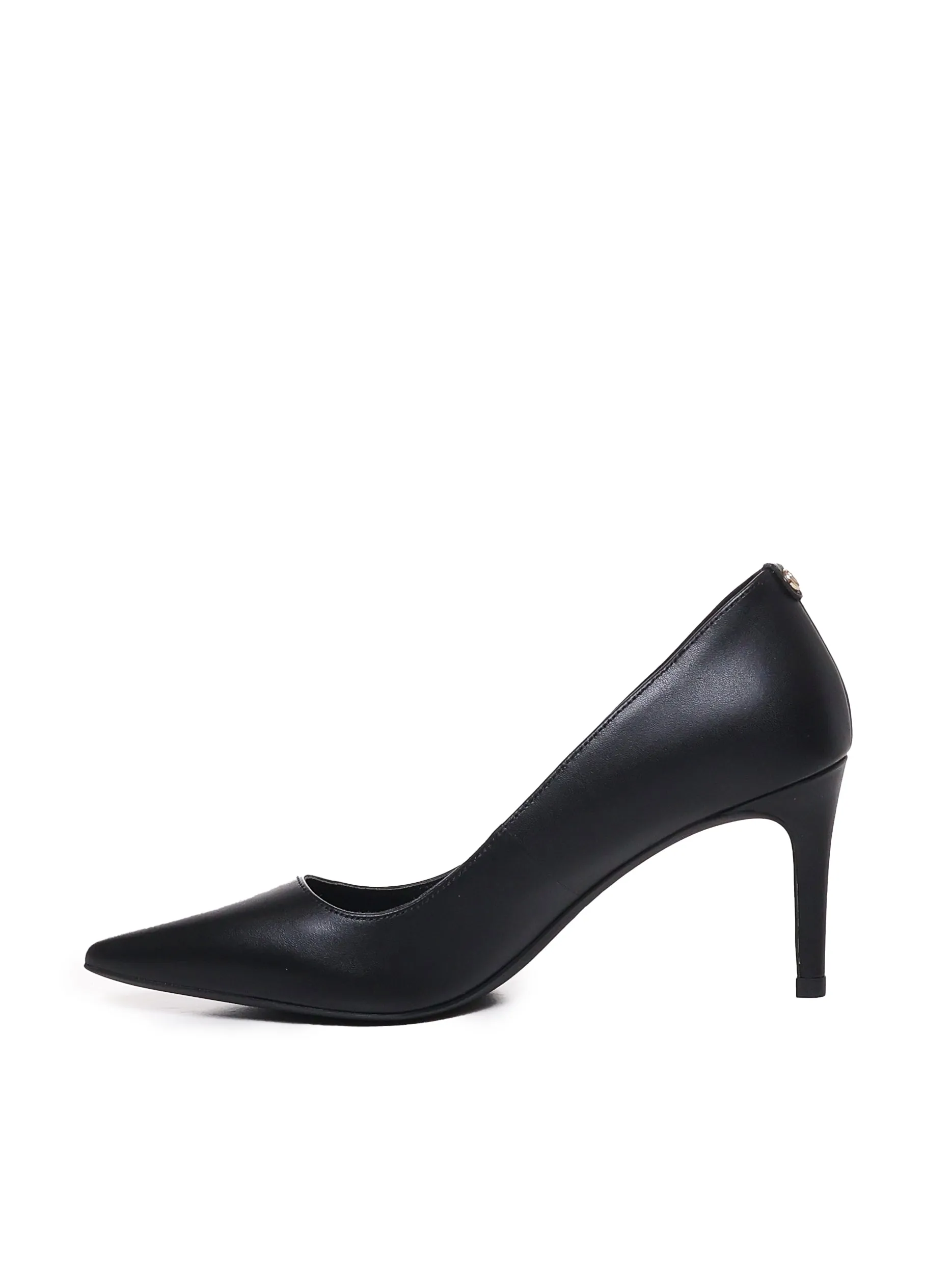 Cowskin Pointed Front Black Pumps