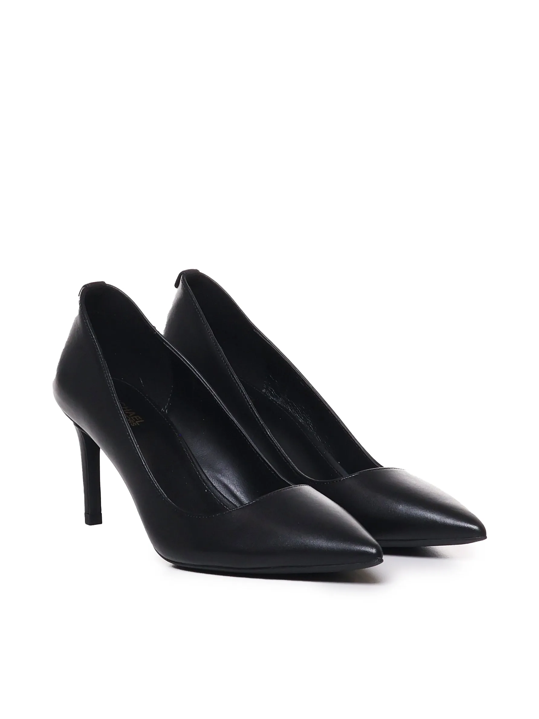 Cowskin Pointed Front Black Pumps