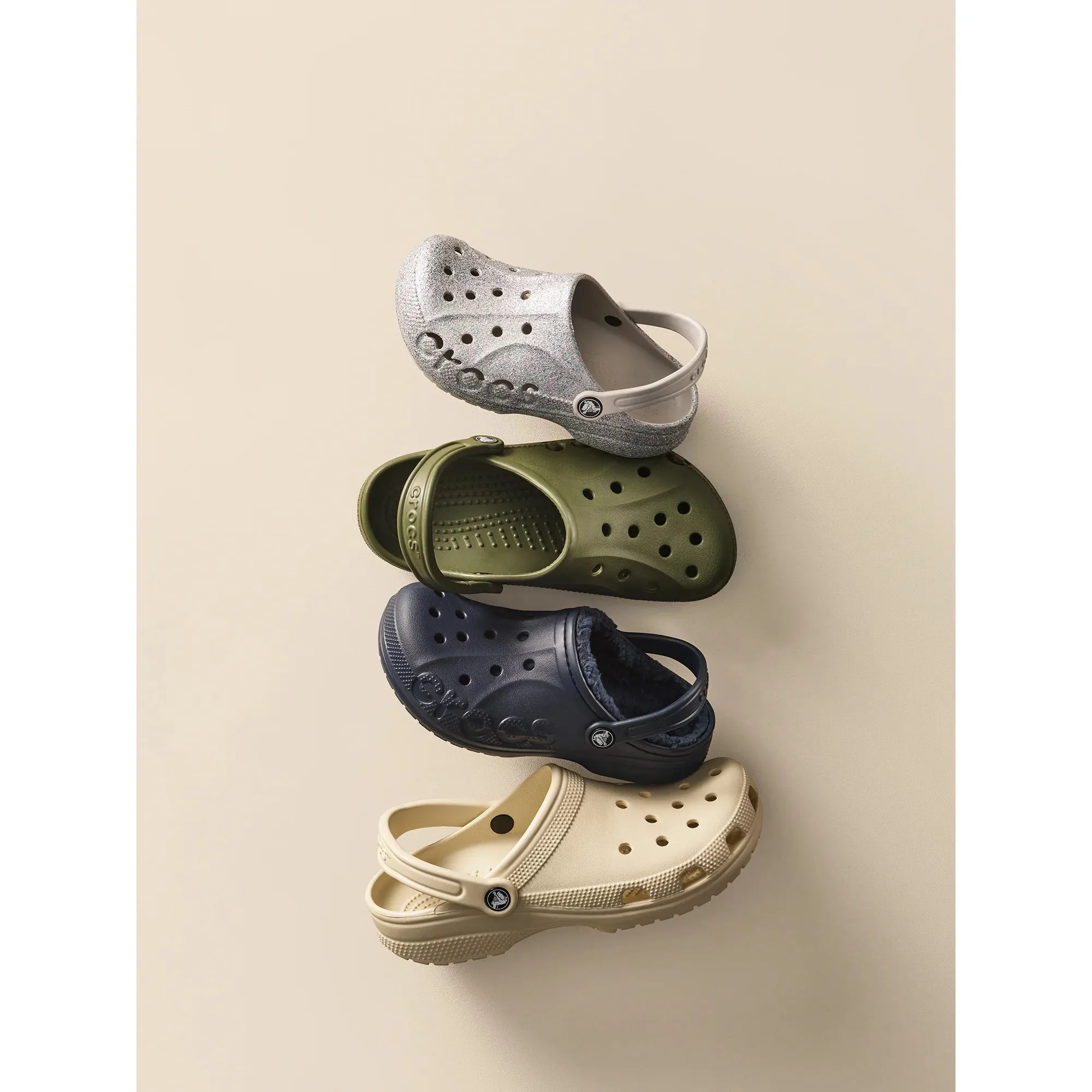 Crocs 207014-040-C8 Toddler Baya Glitter Clog, 8 Glitter Silver