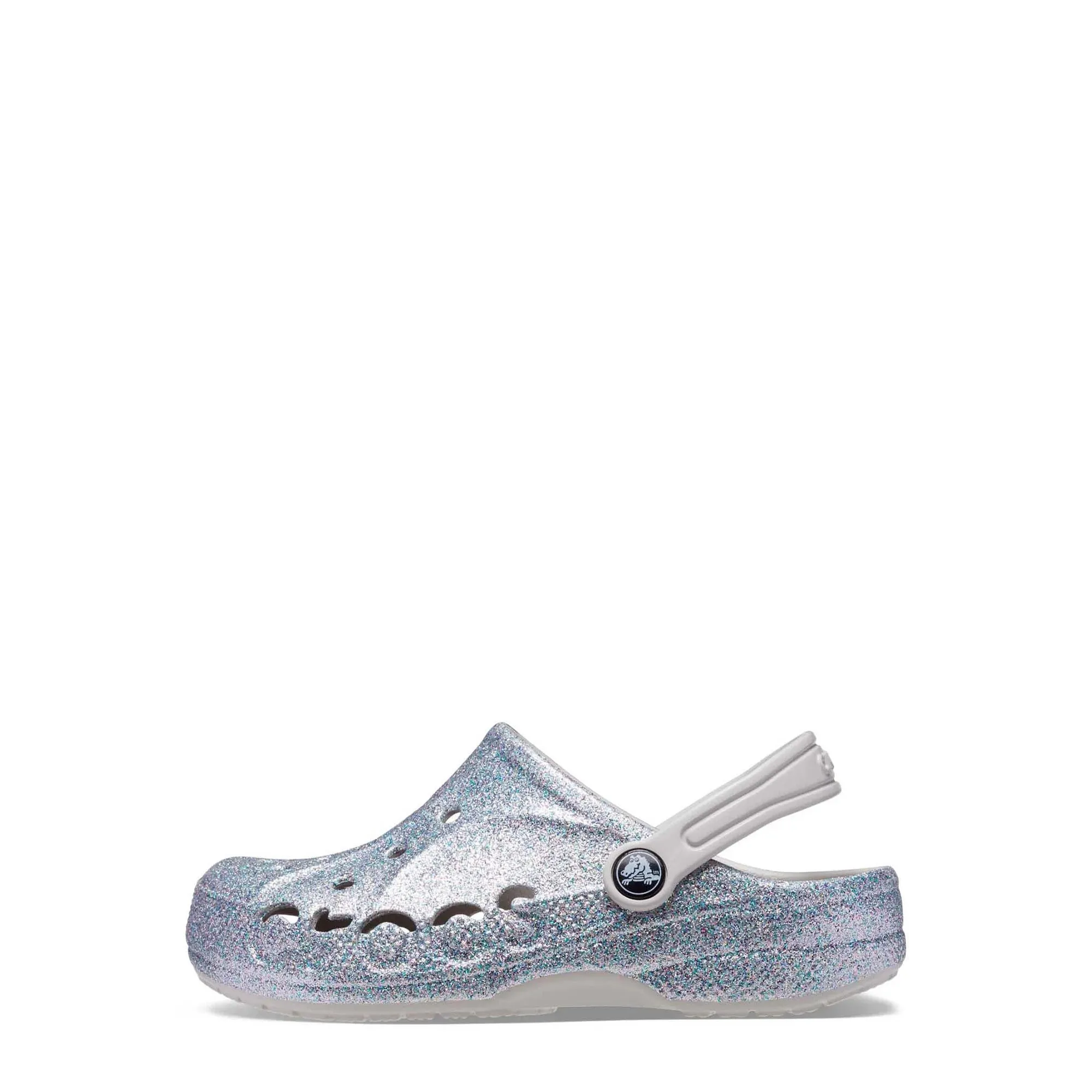 Crocs 207014-040-C8 Toddler Baya Glitter Clog, 8 Glitter Silver