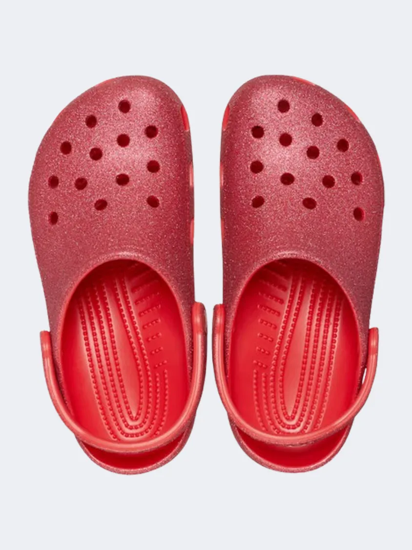 Crocs Classic Glitter Clog Unisex Lifestyle Slippers Cherry Red