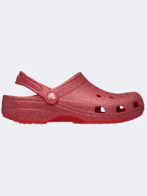 Crocs Classic Glitter Clog Unisex Lifestyle Slippers Cherry Red