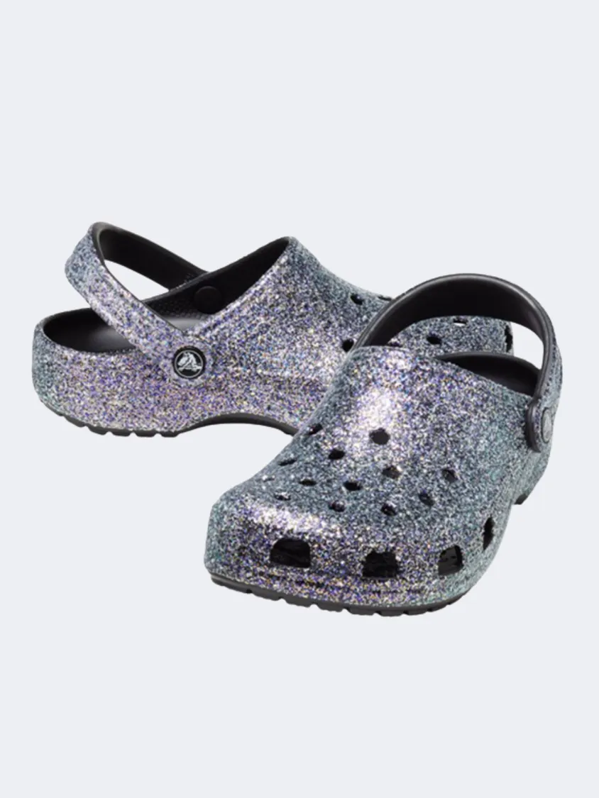 Crocs Classic Glitter Clog Women Lifestyle Slippers Black