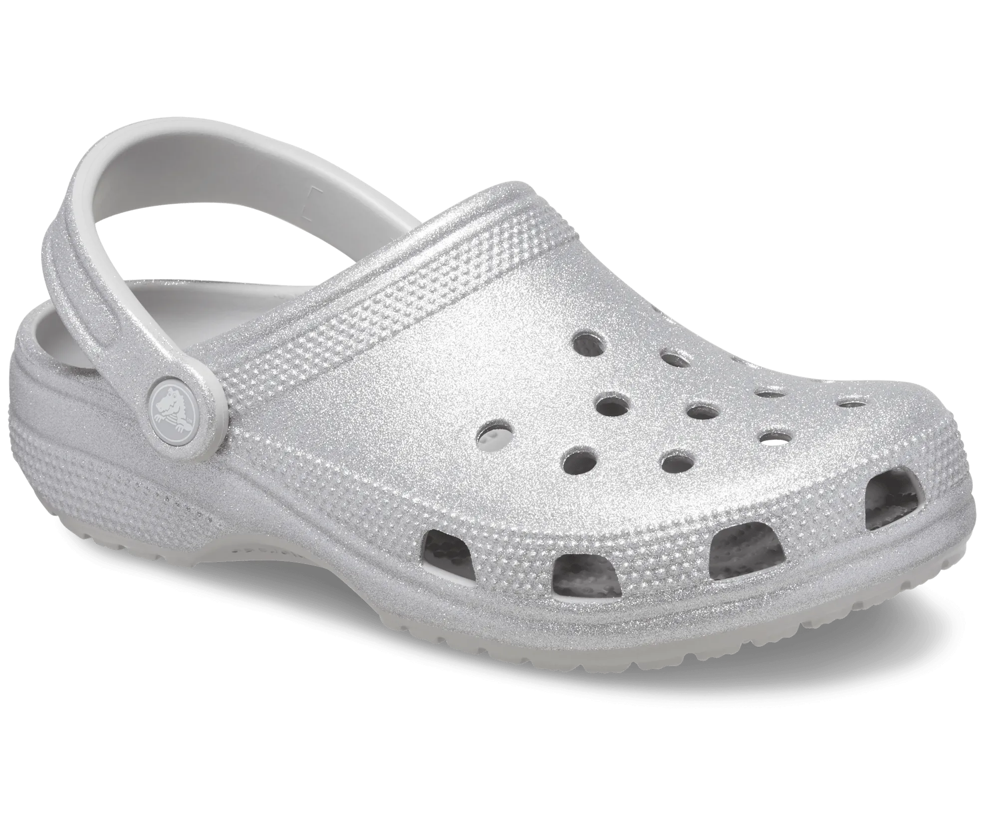 Crocs Unisex Classic Glitter Clog - Silver