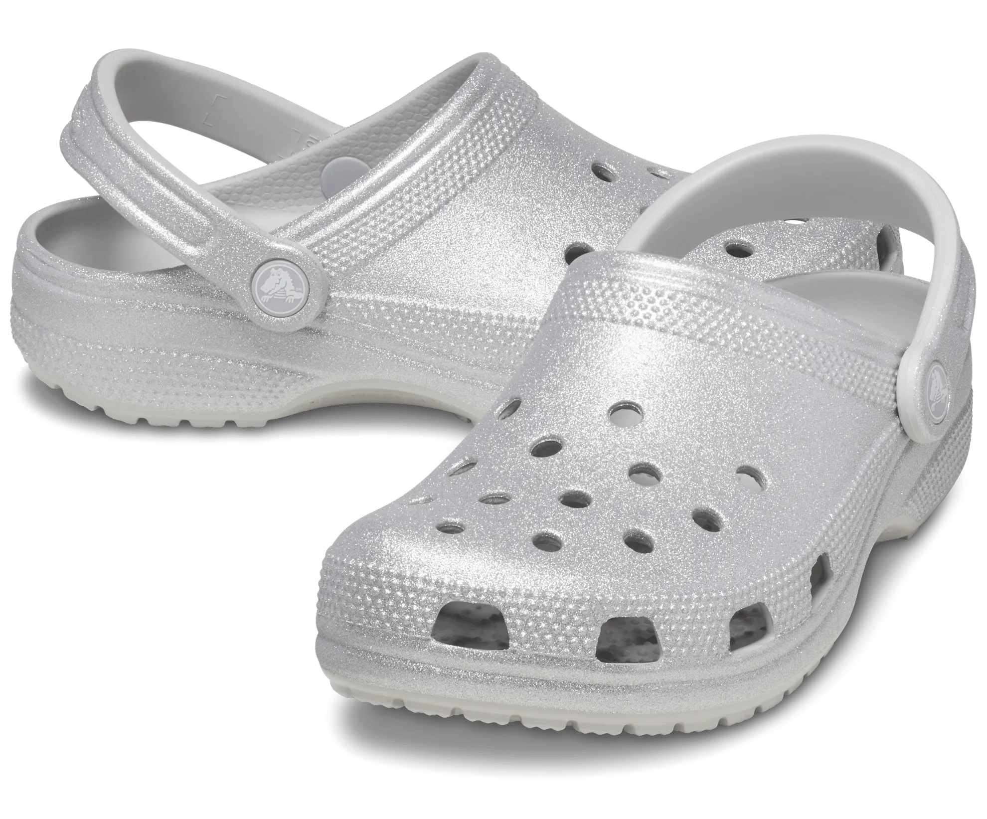 Crocs Unisex Classic Glitter Clog - Silver