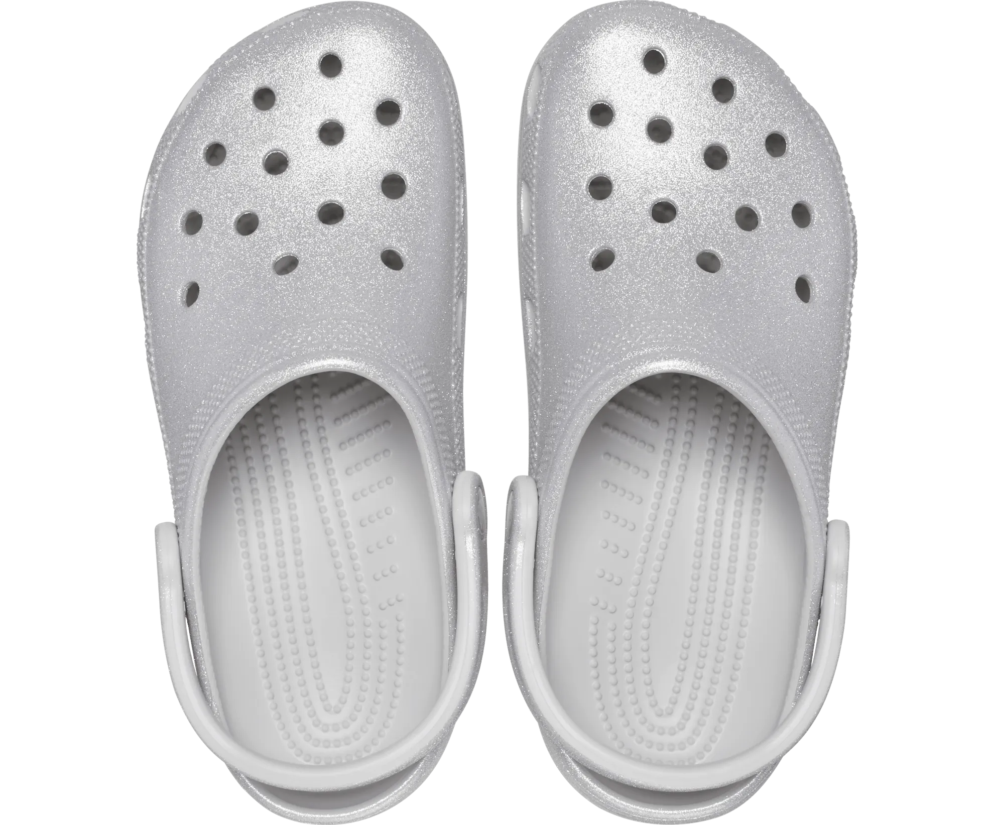 Crocs Unisex Classic Glitter Clog - Silver