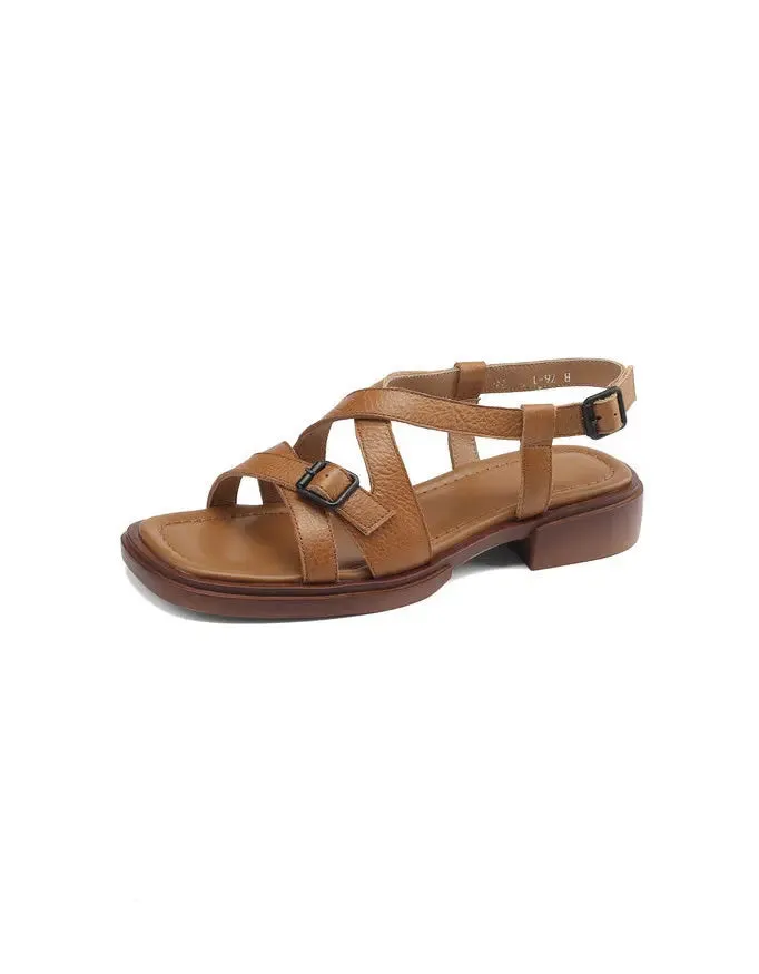 Cross Straps Flat Sandals Slingback