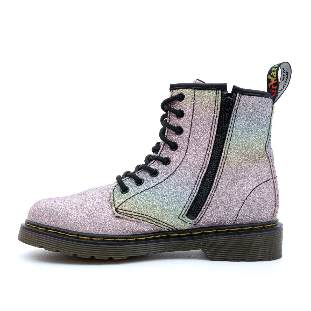 Dr. Martens Rainbow Glitter Ankle Boots Fabric Multicolour Colour For Kids