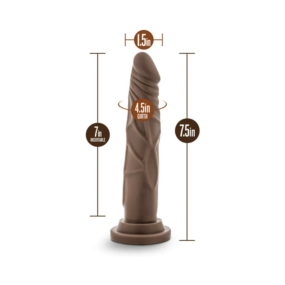 Dr. Skin Basic 7.5 Realistic 7.5 in. Dildo Brown