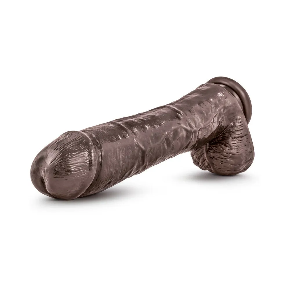 Dr. Skin Mr. Savage Realistic 11.5 in. Dildo with Balls Brown