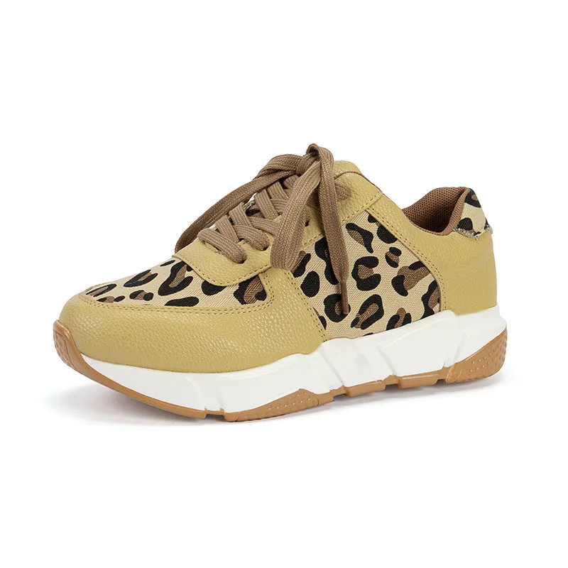 elveswallet Leopard-patterned Platform PU Sneakers