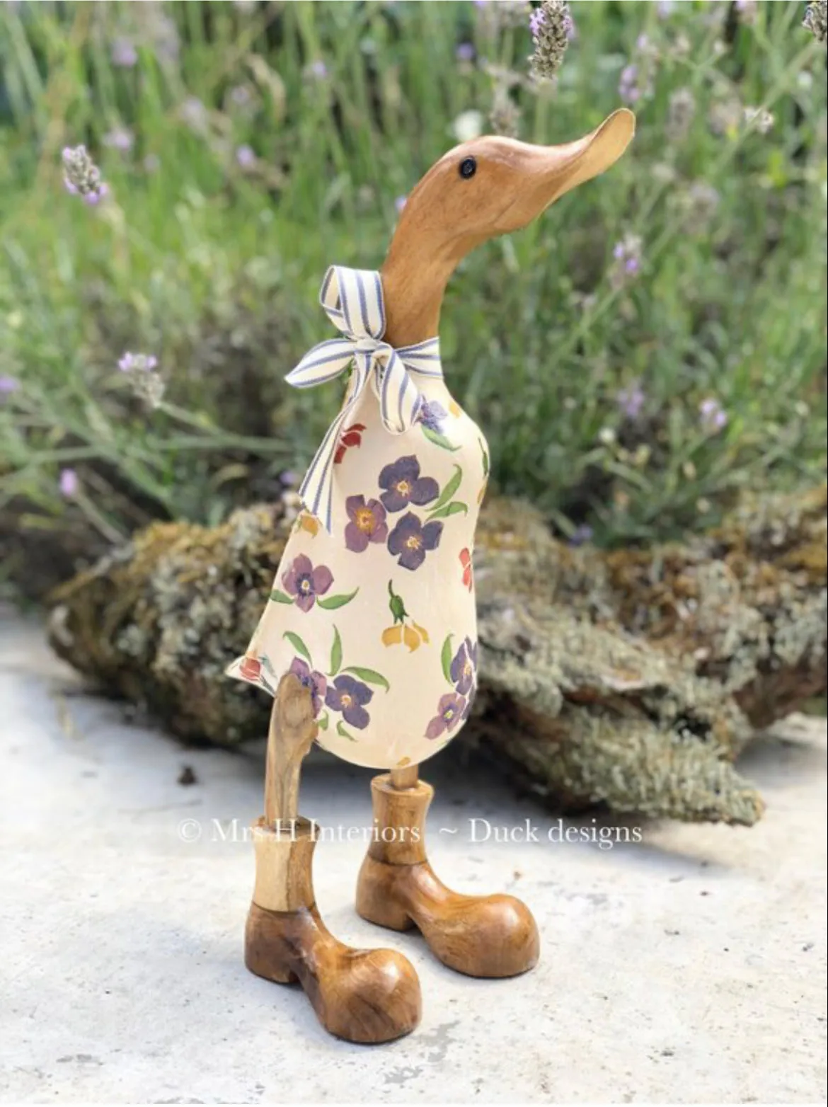 Emma Bridgewater Ducks -  - Decorated Wooden Duck in Boots by Mrs H the Duck Lady