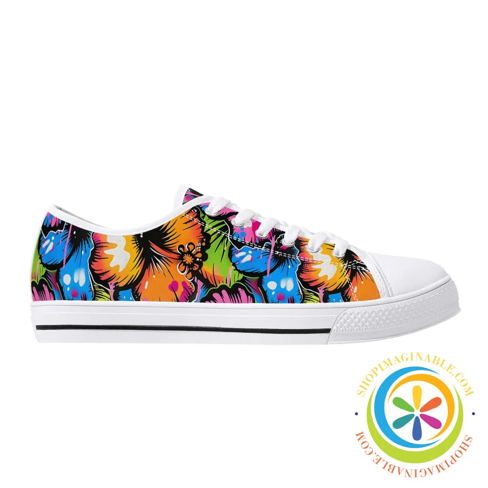 Everything's Hibiscus Bright Ladies Low Top Canvas Shoes