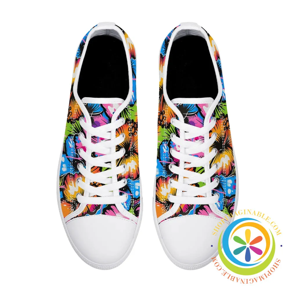 Everything's Hibiscus Bright Ladies Low Top Canvas Shoes