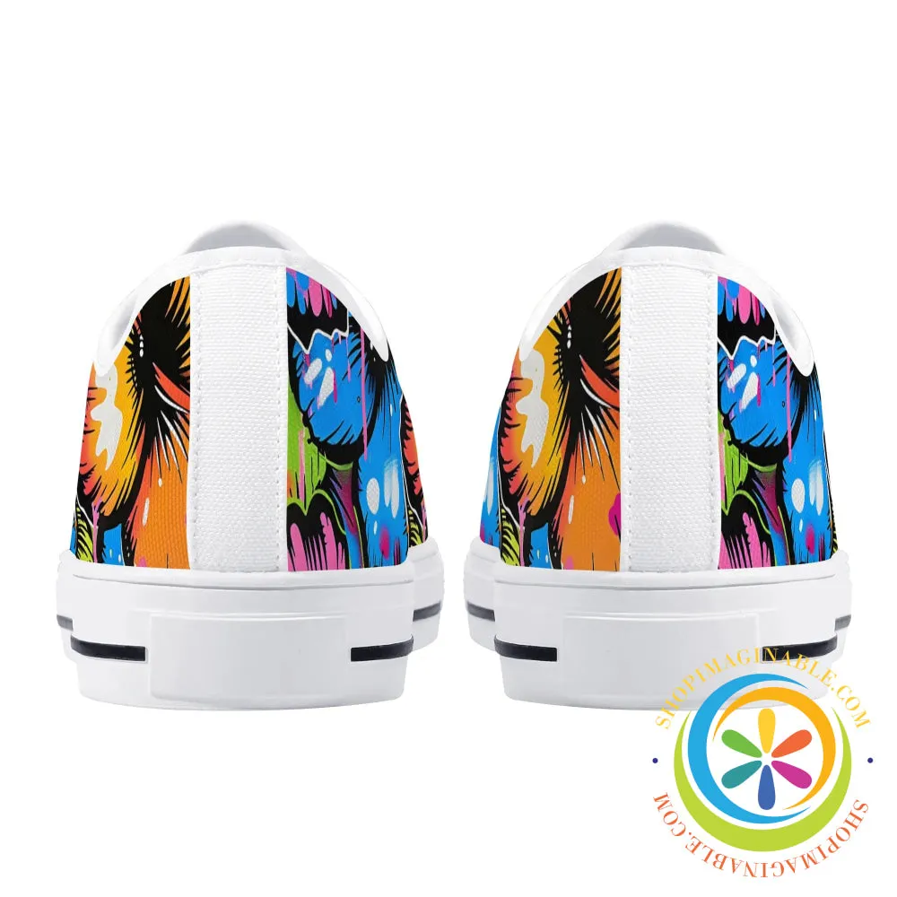 Everything's Hibiscus Bright Ladies Low Top Canvas Shoes