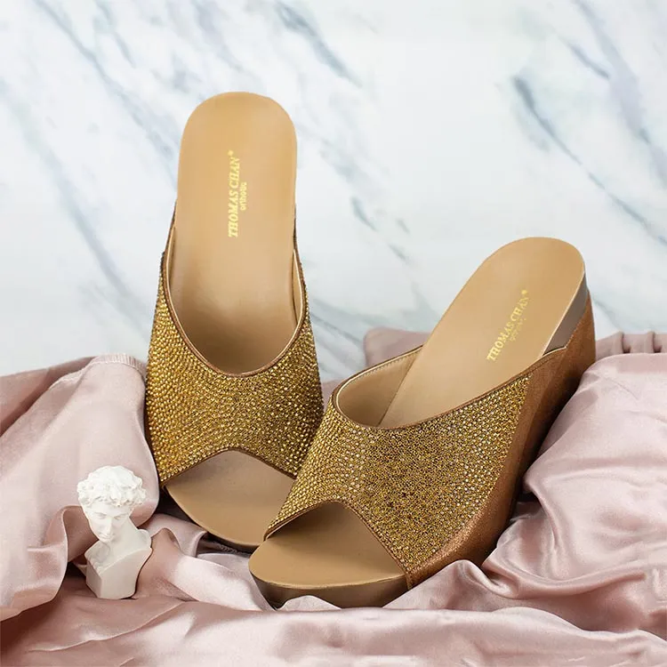 [EXTRA 20% off at cart] Glitter Crystal Dinner Wedges [ODD SIZES LEFT]